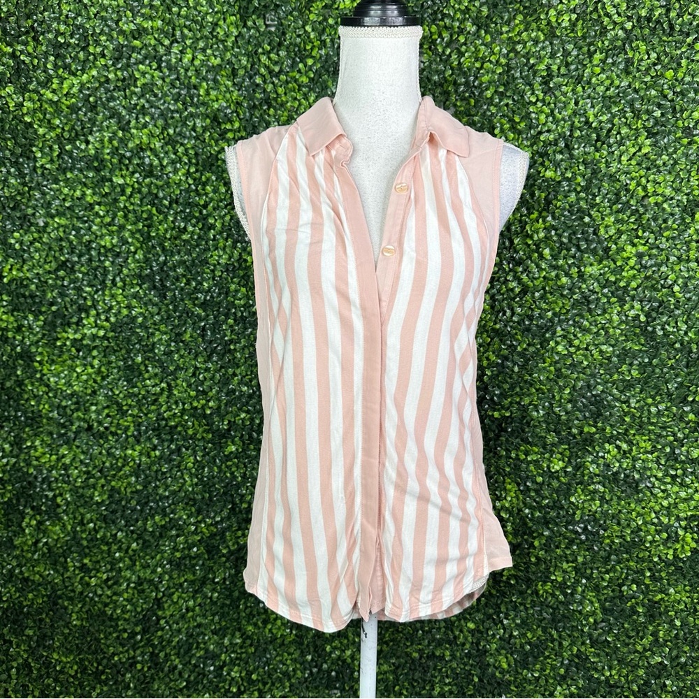 Anthropologie nwot Silence + Noise Pink Striped Button-Down Shirt